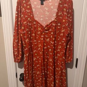 Floral Burnt Orange Dress